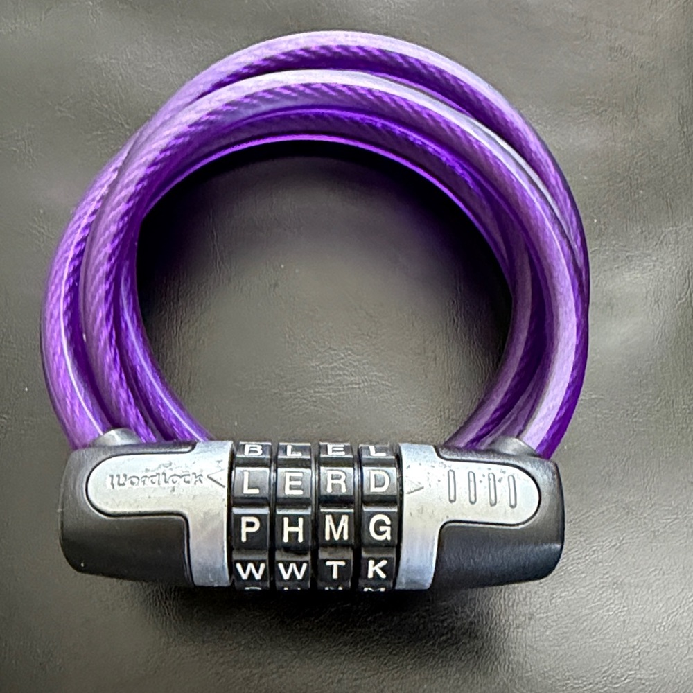 Wordlock Purple Combination Cable Lock